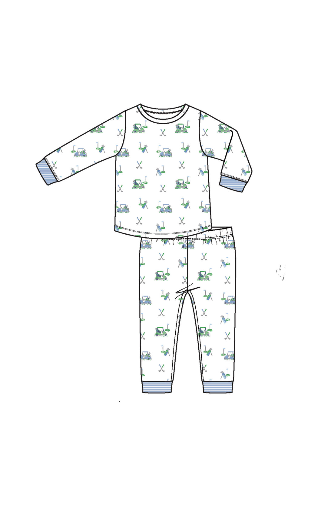 Baby Golf Carts PJ Set