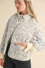 Load image into Gallery viewer, Floral Quilted Jacket with Ribbon

