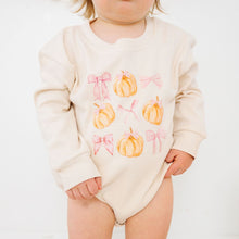 Load image into Gallery viewer, Pumpkin &amp; Bows Romper

