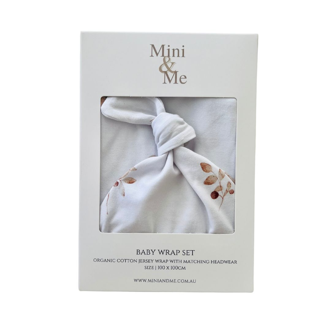 Mini & Me Organic Jersey Baby Wrap Set Fall