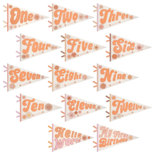Load image into Gallery viewer, Flower Child Baby Milestone Pennant
