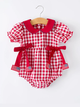 Load image into Gallery viewer, 4th of July Flag Plaid Romper
