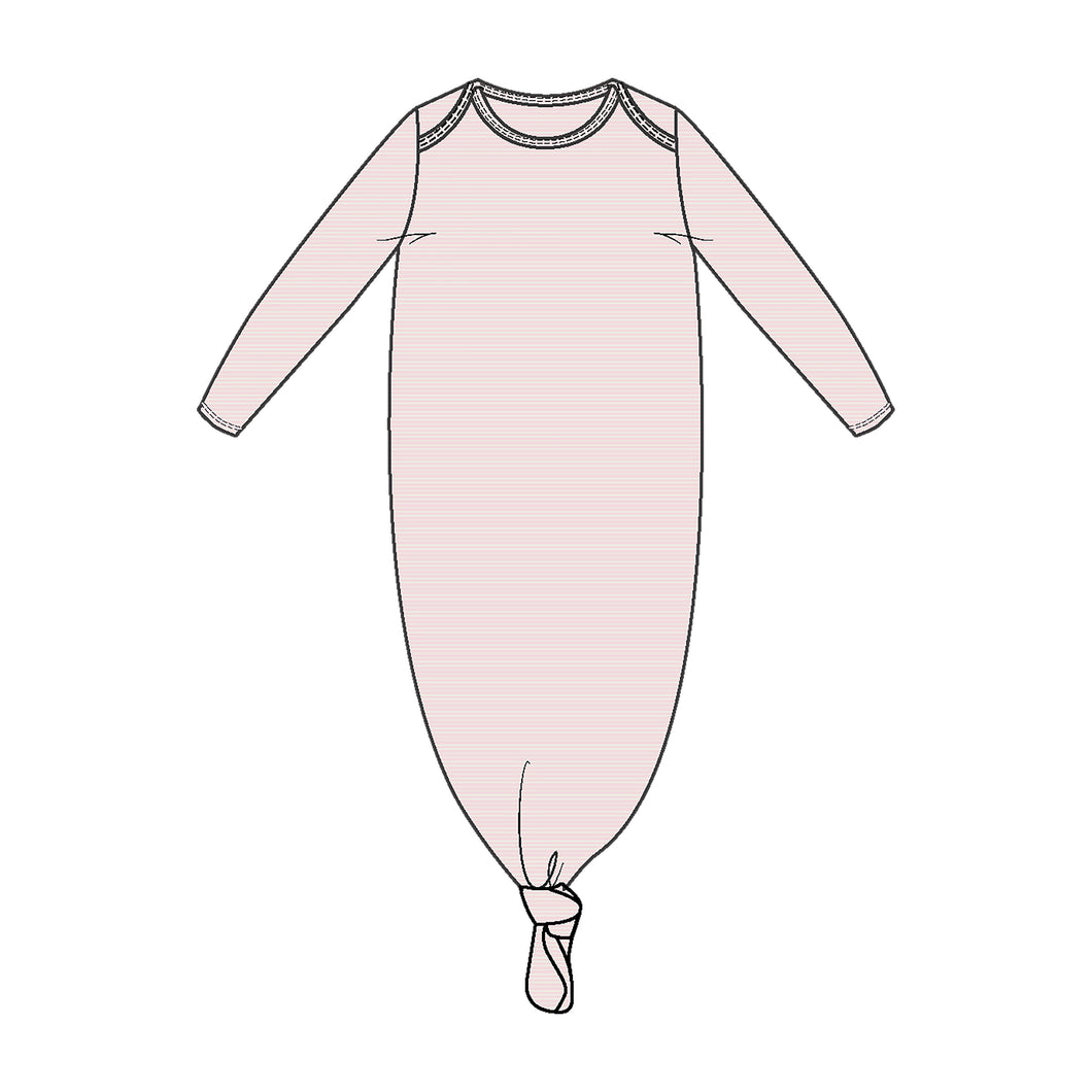 Light Pink Stripe Knotted Gown