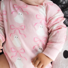 Load image into Gallery viewer, Pink Ghost Halloween Romper
