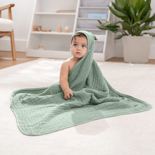 Load image into Gallery viewer, 2PK 6 Layer Hooded Baby Towels
