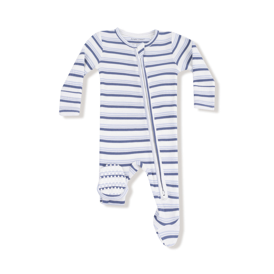 Blue Vintage Stripe Footie Sleeper