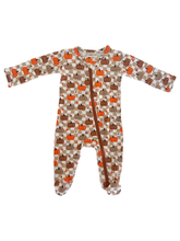 Load image into Gallery viewer, Pumpkin Checkerboard Footie Sleeper
