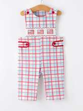 Load image into Gallery viewer, 4th of July Plaid Boys Romper
