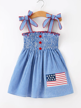 Load image into Gallery viewer, 4th of July Plaid Twirl Dress
