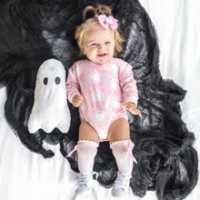 Load image into Gallery viewer, Pink Ghost Halloween Romper
