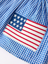 Load image into Gallery viewer, 4th of July Plaid Flag Bow Outfit Set
