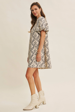 Load image into Gallery viewer, Textured Floral Mini Dress
