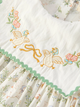 Load image into Gallery viewer, Vintage Floral Duck Embroidery Spring Dress
