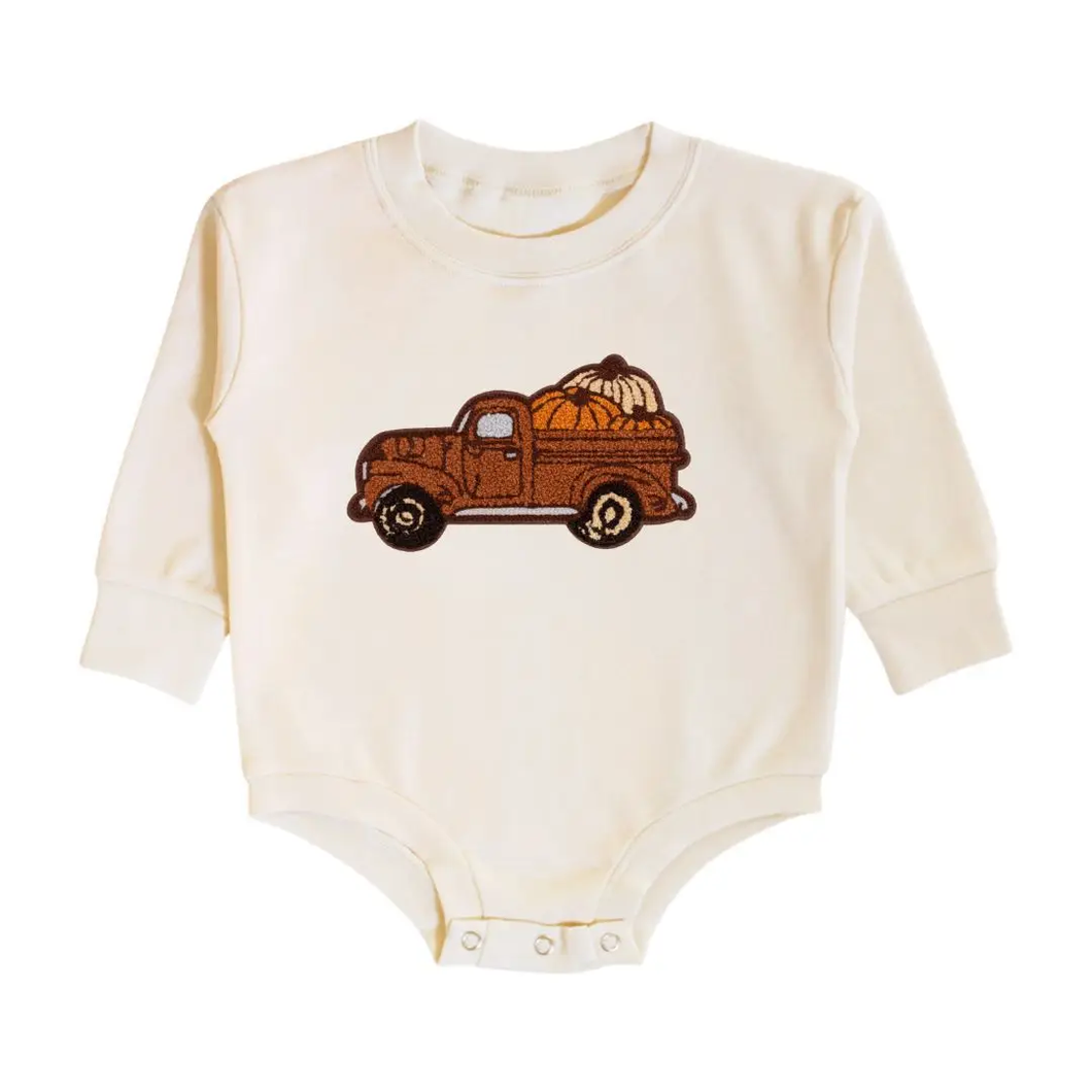 Fall Truck Patch Romper