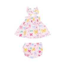 Load image into Gallery viewer, Colorful Bows Top &amp; Diaper Cover
