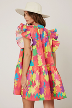 Load image into Gallery viewer, Patch Pleated Sleeve Dress
