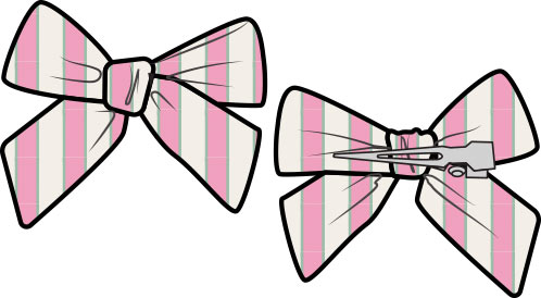 Candy Stripe 2Pk Hair Bow Clips