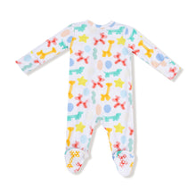 Load image into Gallery viewer, Blue Balloon Animals Footie Sleeper
