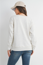 Load image into Gallery viewer, Terry V-Neck Maternity Pullover Top
