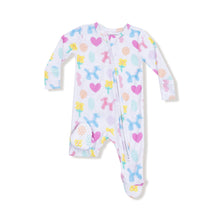 Load image into Gallery viewer, Pink Balloon Animals Footie Sleeper
