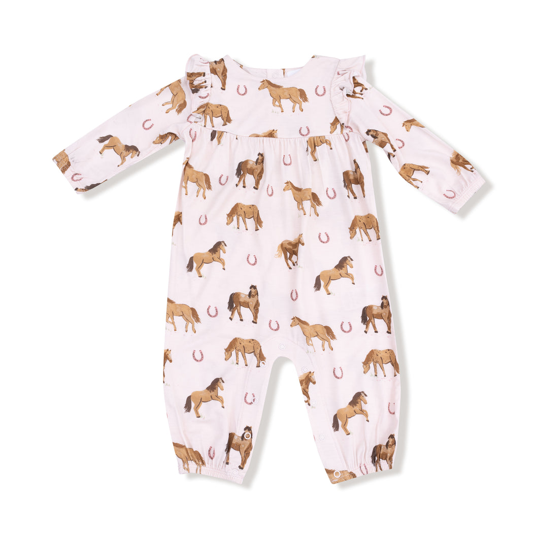 Pink Horses Romper