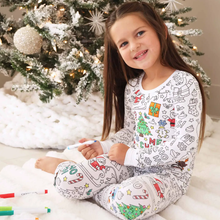 Load image into Gallery viewer, Colorable Christmas PJ Set
