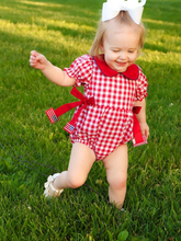 Load image into Gallery viewer, 4th of July Flag Plaid Romper
