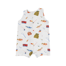Load image into Gallery viewer, Fishing Things Sleeveless Shortie Romper
