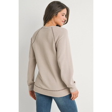 Load image into Gallery viewer, Crewneck Waffle Knit Pullover Top
