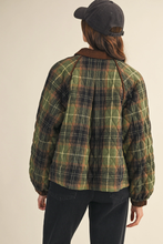 Load image into Gallery viewer, Plaid Quilted Jacket with Corduroy
