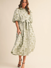 Load image into Gallery viewer, Sonja Bubble Sleeve Midi Dress
