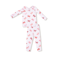 Load image into Gallery viewer, Candy Cane Bows PJ Set
