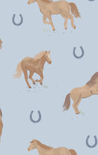 Load image into Gallery viewer, Blue Horses Swaddle
