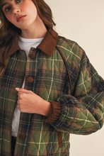 Load image into Gallery viewer, Plaid Quilted Jacket with Corduroy

