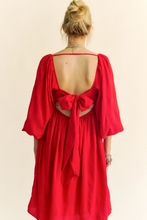 Load image into Gallery viewer, Lover Red Puff Sleeve Dress
