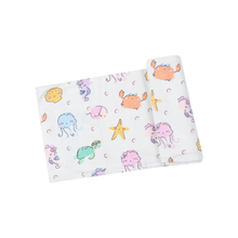 Load image into Gallery viewer, Cutie Sea Creatures Swaddle Blanket
