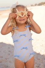 Load image into Gallery viewer, Seersucker Tiny Bows One Piece
