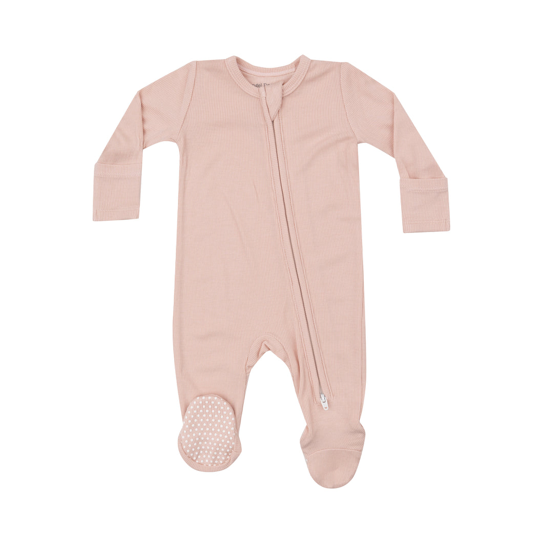 Ribbed Blush Footie Sleeper