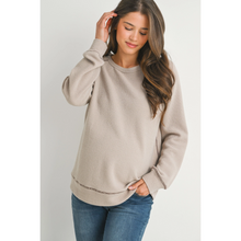 Load image into Gallery viewer, Crewneck Waffle Knit Pullover Top
