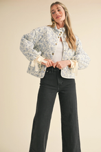 Load image into Gallery viewer, Floral Quilted Jacket with Ribbon
