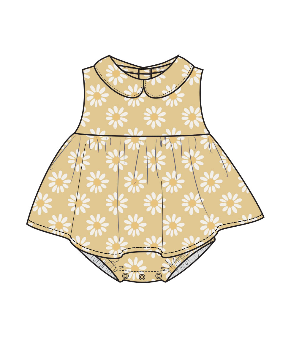 Daisy Peter Pan Collar Bubble Skirt