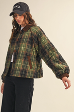 Load image into Gallery viewer, Plaid Quilted Jacket with Corduroy
