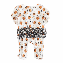 Load image into Gallery viewer, Trick Or Treat Ruffle Sleeper
