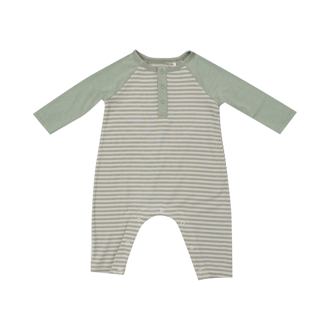 Desert Sage Stripe Henley Romper