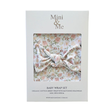 Load image into Gallery viewer, Mini &amp; Me Organic Jersey Baby Wrap Set Lola
