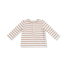 Load image into Gallery viewer, Vintage Stripe Brown Henley
