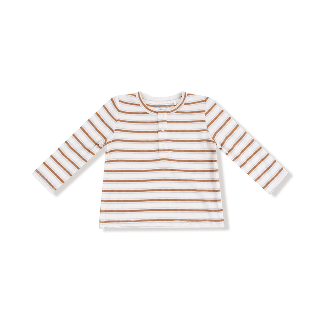 Vintage Stripe Brown Henley