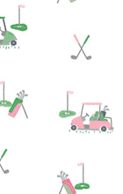 Load image into Gallery viewer, Pink Baby Golf Carts Footie Sleeper
