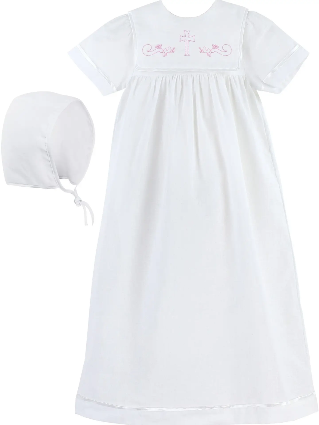 Pink Cross Embroidery Gown