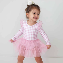 Load image into Gallery viewer, Girly Gingham Skirt Leotard
